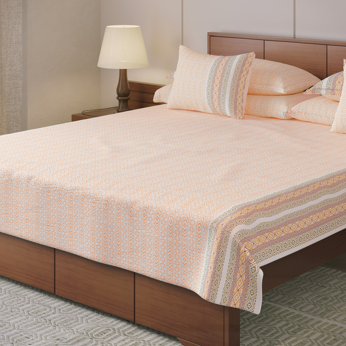 Regal Bed Sheet – Jamdani Orange - Image 2
