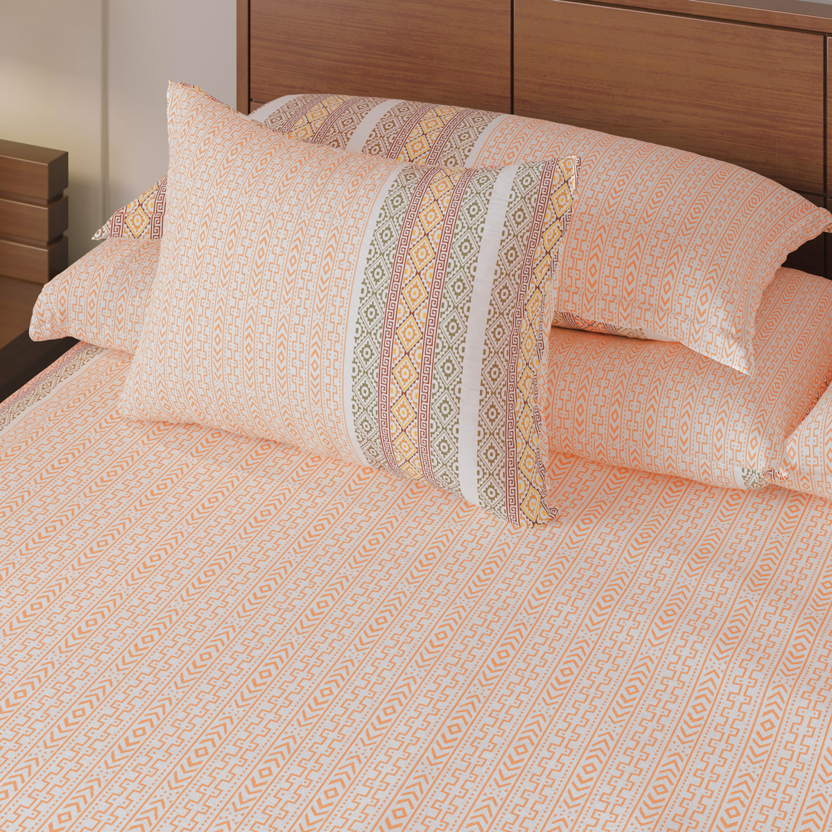 Regal Bed Sheet – Jamdani Orange - Image 3