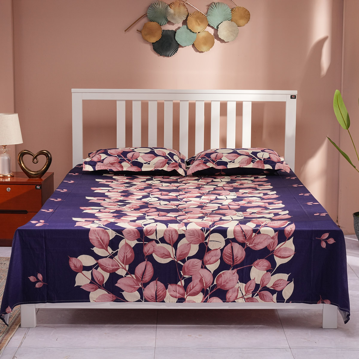 Regal Bed Sheet- Leaf Aura Maroon - Image 2