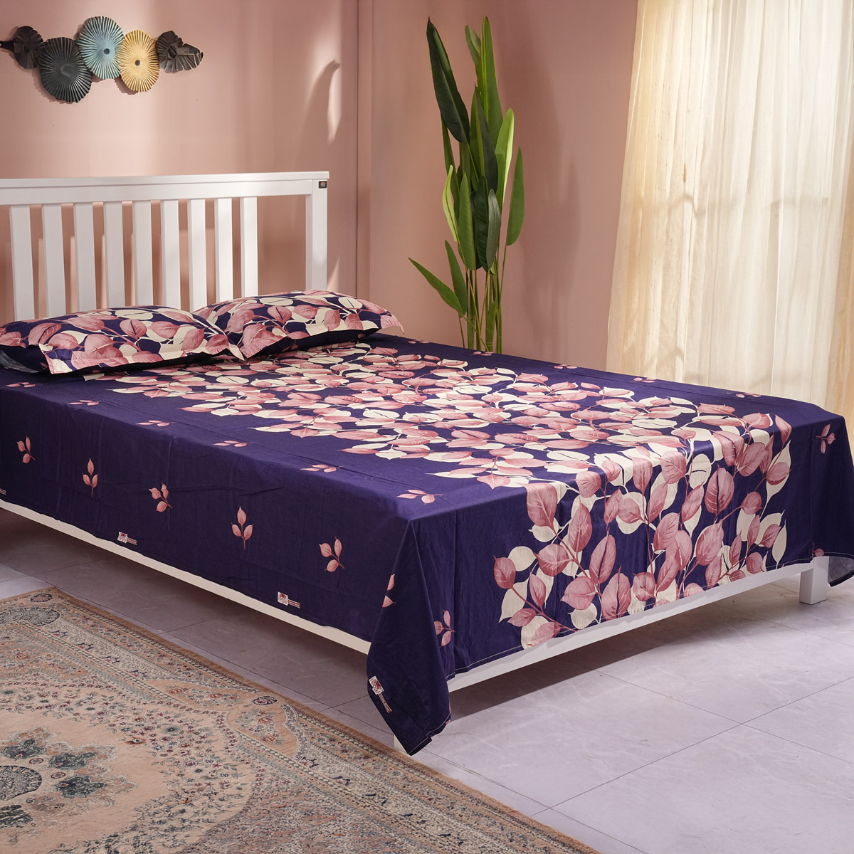 Regal Bed Sheet- Leaf Aura Maroon - Image 4