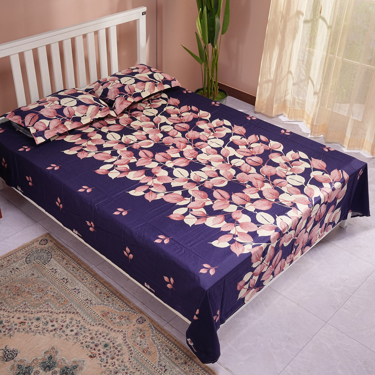 Regal Bed Sheet- Leaf Aura Maroon - Image 3